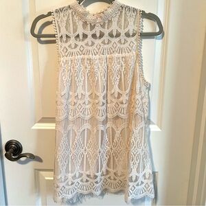 Lace Tank Blouse in Ivory